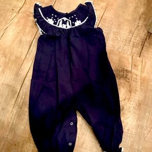 Smocked pant romper